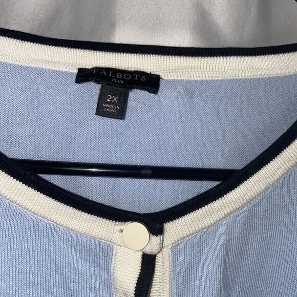 Talbots Blue Button Up Cardigan 2X - Picture 2 of 8